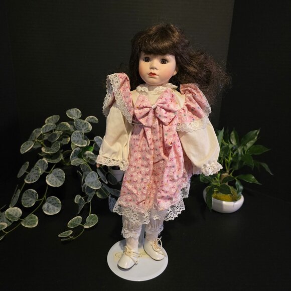 Vintage Doll Wearing Pink and White - Picture 1 of 5